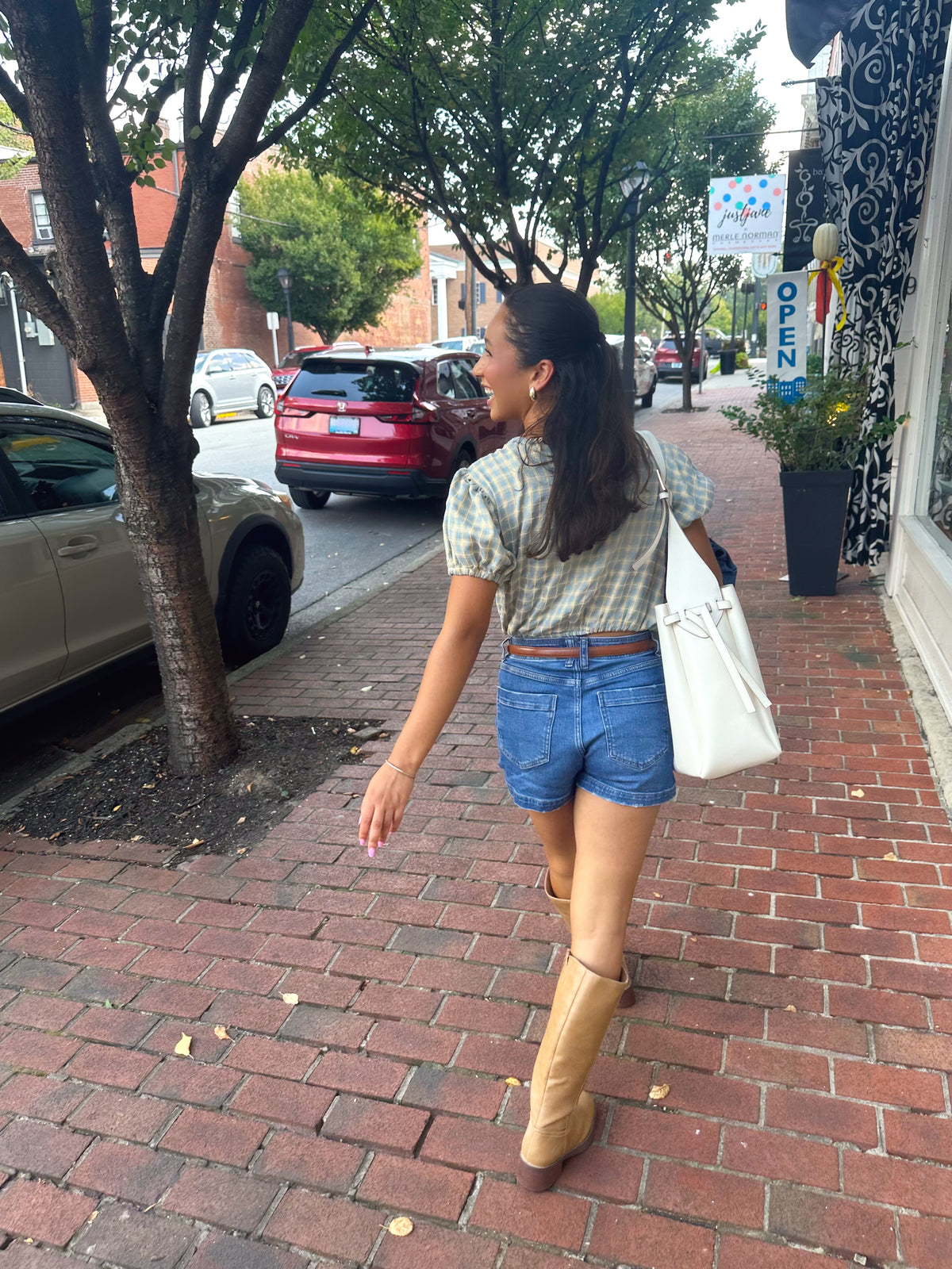 Lila Gingham Top