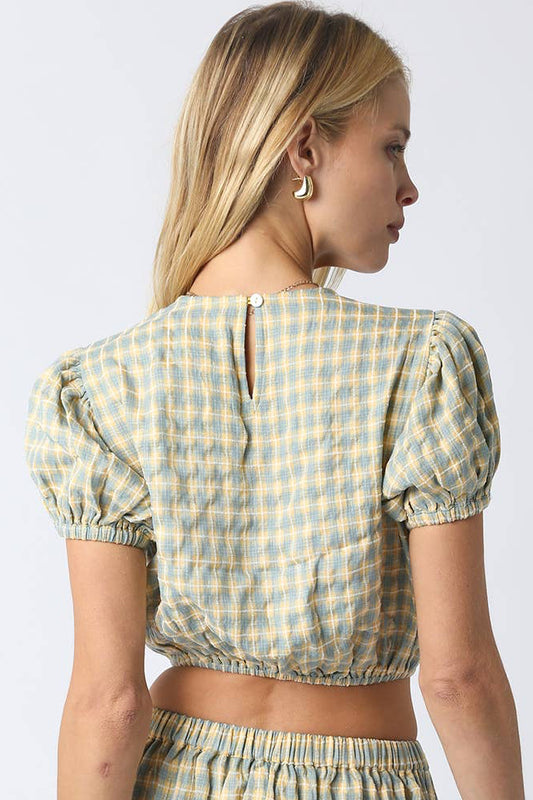 Lila Gingham Top