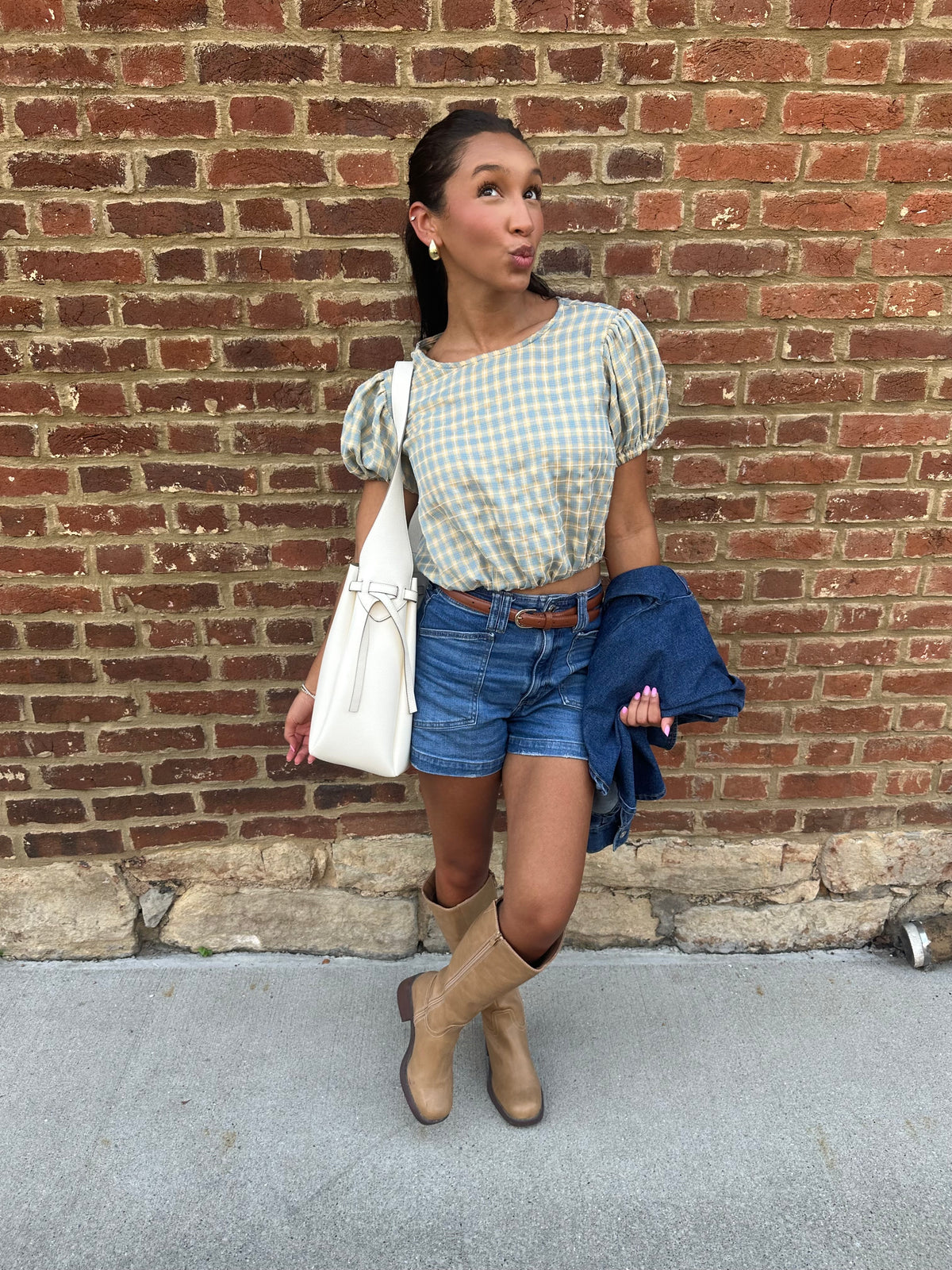 Lila Gingham Top