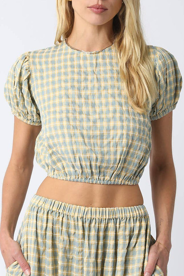 Lila Gingham Top