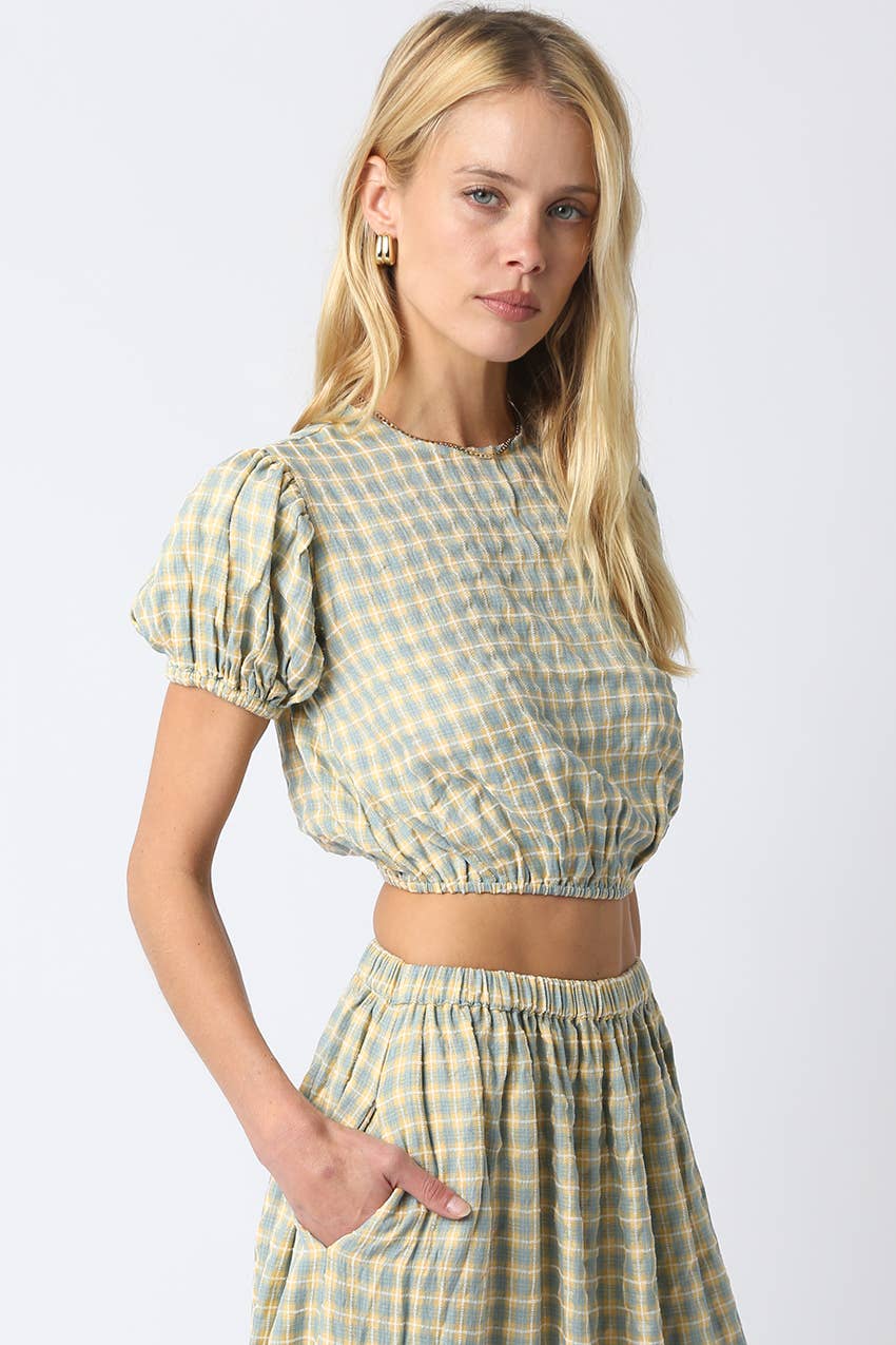 Lila Gingham Top